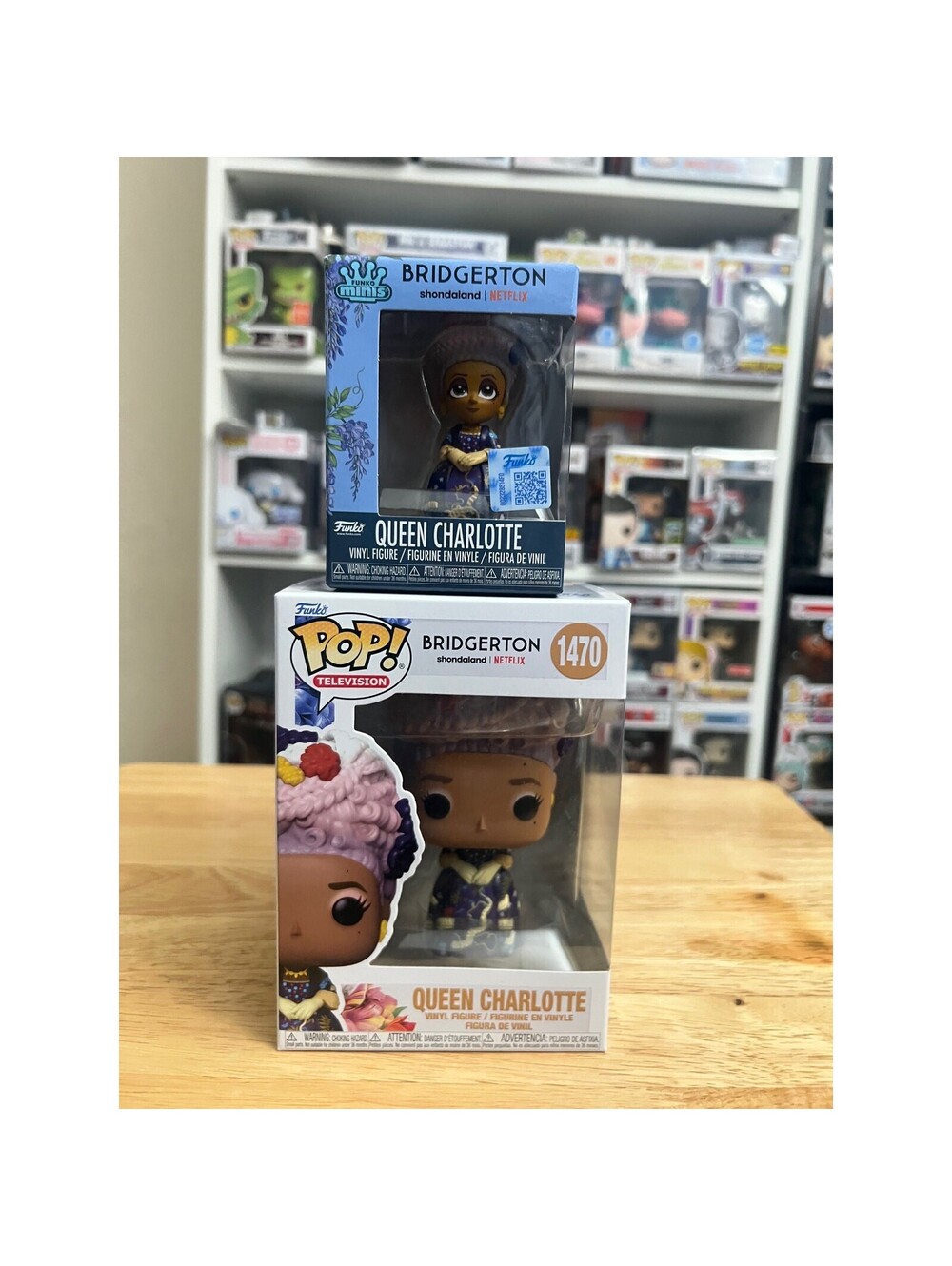 2 Queen Charlotte Funko Vinyls Pop #1470 & EXC Mini Figurine Bridgerton Netflix
